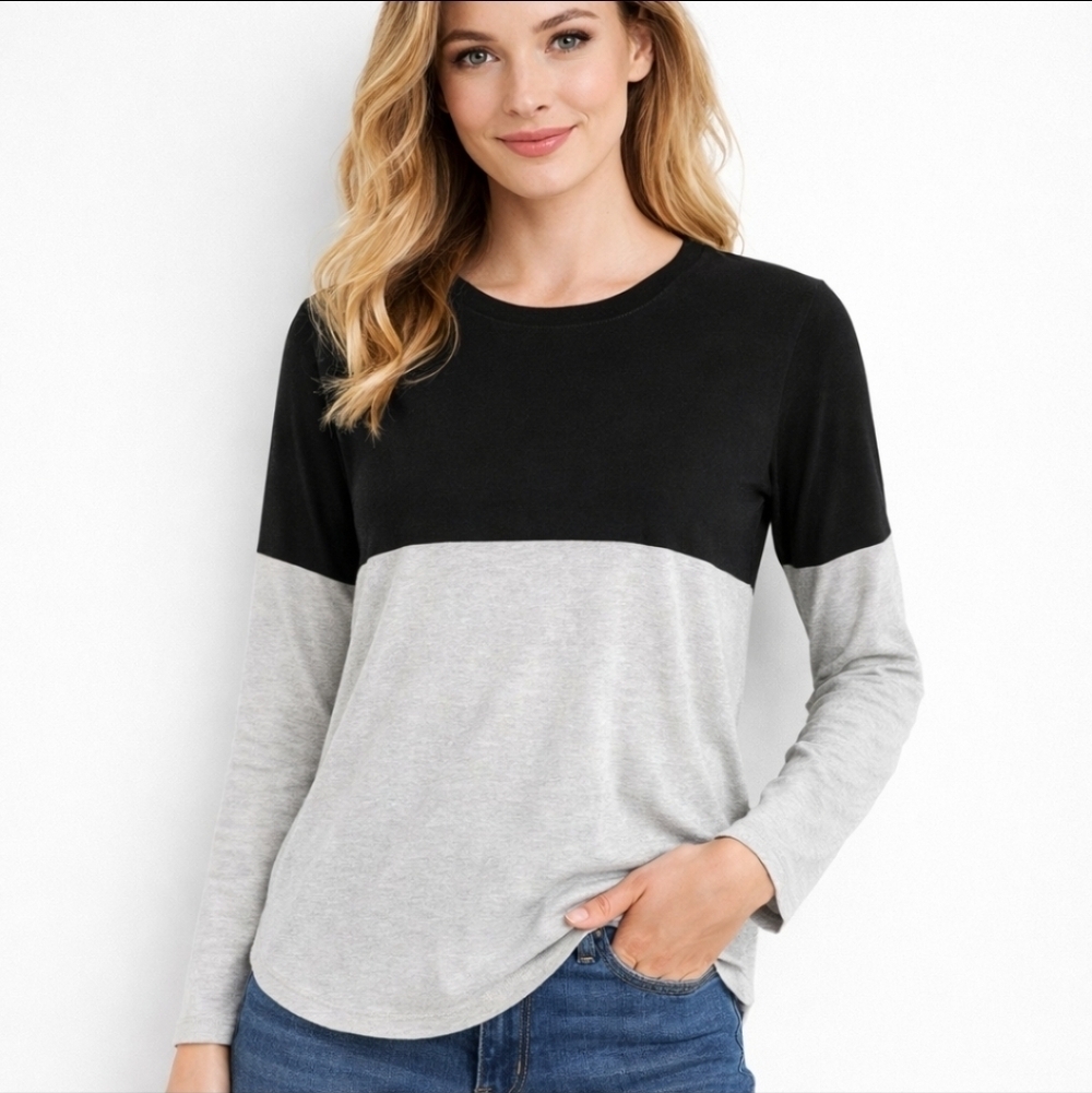 J.Crew Colorblock Long Sleeve Tee – Size S (EUC)